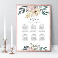 Verstehen sich alle leute an einem tisch? Sitzplan Fur Gaste Mit Blumen Geburtstag Namensplan Saalplan Etsy