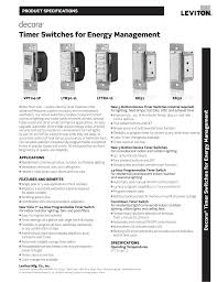 Leviton Decora Timer Switches Specifications Manualzz Com