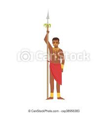 During this period, they conquered and then colonized the southern arabians. Warrior With Spear From African Native Tribe Simplified Cartoon Style Flat Vector Illustration Isolated On White Background Canstock