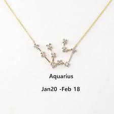 Aquarius Zodiac Sign Necklacediamond Necklace Solid 14k Etsy Zodiac Signs Aquarius Zodiac Sign Necklace Aquarius Zodiac