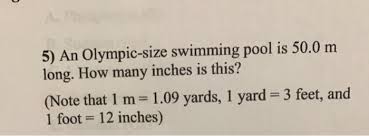 How far is 5 meters? 5 An Olympic Size Swimming Pool Is 50 0 M Long How Chegg Com