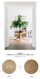 Garde Armadillo Dandelion Hemp Rug Copycatchic Round Foyer Table Round Table Decor Entryway Round Table