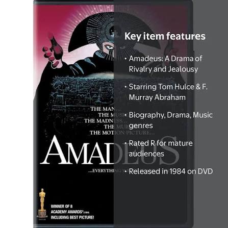 SDS, DVD, Amadeus 1984, Drama, Warner Bros., Biography - Walmart.com