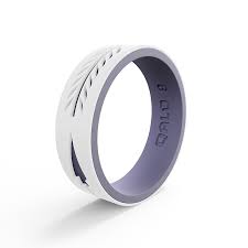 Women S Strata White And Lilac Arrow Silicone Ring Silicone Rings Mens Custom Jewelry Mens Wedding Rings Unique