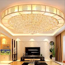 This piece is wonderfully designed with organized swirls and crystals, framed in a band. Led Crystal Ceiling Light Modern Simple Round Led Flush Mounted Lighting Living Room Lobby