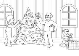 Beneficios de pintar dibujos del día de los abuelos. El Arbol De Navidad De Los Abuelos Dibujo Para Colorear E Imprimir