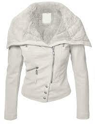 Made By Johnny Womens Faux Fur Mix Vegan Leather Jacket Xs White Women Fashion Clothes