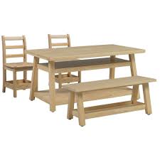 Ecr4kids Sit N Stash Kids 5 Piece Table And Chair Set Ny3787 Kids Table Chair Set Table And Bench Set Hardwood Table