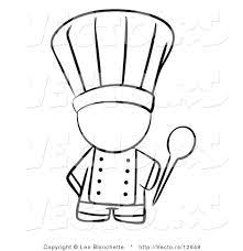 Set of cartoon cooks, chefs: Coloring Page Outlined Art By Leo Blanchette 12948 Chef Tattoo Outline Art Cooking Clipart