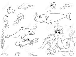 Para que tus hijos conozcan mejor a los animales que pueblan mares y océanos puedes imprimir todos estos simpáticos dibujos para imprimir y colorear. Fondo Marino Con Objeto De Animales Marinos Vector Para Colorear Para Ninos Dibujos Animados Ilustraciones Vectoriales Clip Art Vectorizado Libre De Derechos Image 77735095