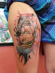Fish ladder tattoo company ленсинг, ингам каунти, мичиган. Fyeahtattoos Com Ship Tattoo Watercolor Abstract Tattoo Tattoos
