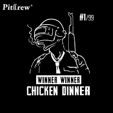 1pc 25 20cm Pubg Playerunknown S Battlegrounds Winner Winner Chicken Dinner Car Stickers Vinyl Decals Car Styling Kartun Gambar Desain