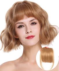 Glueless human hair headbands wigs 150% density curly 100% virgin real hair no lace front wigs for black women ombre natural black to strawberry blonde highlight deep wave human hair wigs 24 inch. Leeons Fringe Bangs Hair Extensions Clip In Bangs 6 Short Straight Hairpiece Front Neat Bang Two Side Strawberry Blonde 27 Buy Online In India At Desertcart In Productid 101448376