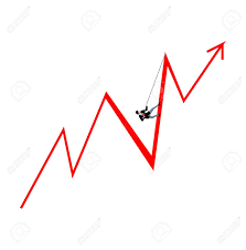 Businessman Climbing An Arrow Chart Isolated On White Background