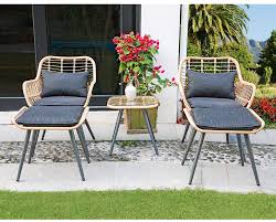 Free delivery and returns on ebay plus items for plus members. Amazon Com Joivi 5 Piece Outdoor Patio Furniture Set Pe Rattan Wicker Small Patio Set Porch Furniture Cushioned Patio Chairs With Ottomans And Side Table Garden Outdoor