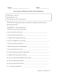 There are some sample worksheets below each section to provide a sense of what to expect. Englishlinx Com Point Of View Worksheets