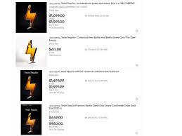 This is a remarkable display of branding strength. Empty Bottles Of Elon Musk S Tesla Tequila Are Selling For Thousands Online The Independent