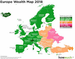 Europe Wealth Map 2018 | Map, Europe, World