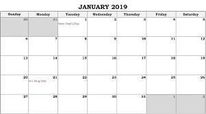 Online Fillable Calendar January 2019 Fillable Calendar Calendar Word Calendar Printables