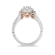Enchanted Disney Cinderella 1 Ct T W Diamond Frame Collar Engagement Ring In 14k Two Tone Gold Zales In 2021 Cinderella Engagement Rings Disney Engagement Rings Antique Engagement Rings
