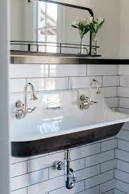 If you like and want to share you must click like/share. Custom Double Bathroom With Cast Iron Trough Sink By Rafterhouse Contemporary Style White Subway Tiles Bathroom Design Custom Bathroom Bathroom Inspiration