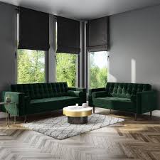 Cheap living room sofas, buy quality furniture directly from china suppliers:extraordinary living room sofa set home furniture luxury fabric green velvet sofa enjoy free shipping worldwide! Sofa Set With 3 2 Seater In Green Velvet Elba Furniture123