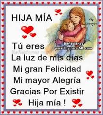 Hija Mia Tu Eres La Luz De Mis Dias Mi Gran Felicidad Mi Mayor Alegria Graci Felicitaciones De Cumpleanos Hija Amo A Mis Hijos Frases Frases Sentimentales