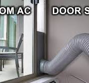 Custom Balcony Sliding Door Seal For Portable Air Conditioner Exhaust Pipe.