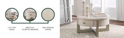 Dunk & bright furniture is a local furniture store, serving the syracuse, utica, binghamton area. Amazon Com Signature Design By Ashley Urlander Round Lift Top Cocktail Table Whitewash Furniture Decor