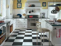 Black And White Tile Floor Kitchen Flooring Kitchen Vinyl White Black White Kitchen Cabinets Yellow Walls Jpeg 700 524 Vinyl Flooring Kitchen Kitchen Flooring Kitchen Floor Tile