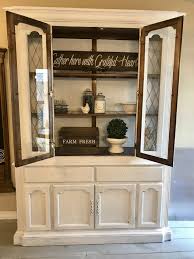 The objects in a curio cabinet are usually related in theme, making a collection that has a purpose, nostalgic meaning or personal. Chalk Pained Curios Cabinet Diy Curio Cabinet Decor Cabinet Decor Painted Curio Cabinets
