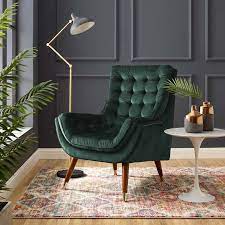 Modway Suggest Button Tufted Upholstered Velvet Lounge Chair In 2021 Arm Chairs Living Room Accent Chairs For Living Room Velvet Lounge Chair