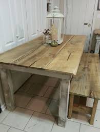 Custom square farmhouse farm table w/ matching benches. 6ft Farmhouse Table And Bench By Whitepinecrafters On Etsy 825 00 Dining Table With Bench Corner Bench Dining Table Farmhouse Table