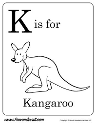 Kangaroo coloring pages color easy for drawing. K Is For Kangaroo Letter K Coloring Page Pdf Preschool Alphabet Printables Letter K Preschool Letter K