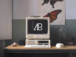 Free Psd Represents Retro Ibm Pc Screen Mockup Perfect To Showcase Retro Software Or Digital Assets On Computer Mockup Desktop Scene Graphic Design Resources