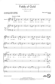 《fields of gold》all section catalog. Fields Of Gold Arr Ethan Sperry Noten Sting Chor Ttbb