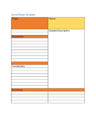 7 free swot analysis templates : 28 Printable Cornell Notes Templates Free Templatearchive