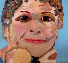 Acrylic painting of a mother's face after her passing