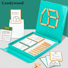 Juegos en papel para pensar. Juguetes De Madera Magneticos Para Ninos Puzles Palos De Rompecabezas Tangram Juego De Pensar Logico Juguetes Educativos Para Ninos Rompecabezas Aliexpress