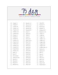 75 Day Book Of Mormon Reading Schedule Challenge Printable