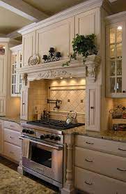 Crown molding framing the top of the kitchen's cabinetry is often a component of the french country kitchen, adding a beautiful traditional element.{found on canterburydesign}. Pin By Tamara Frydson On Kitchen French Country Kitchens Country Kitchen Designs Country Style Kitchen