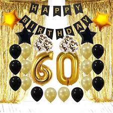 Happy Birthday Decoration Black And Gold Backdrop Curtains 60th Birthday Decorations Party Supplies 60 Fabulous Banner Confetti Balloons Silver Curtain Backdrop Props Photos 60th Bday Black Gold 40th Birthday Party Supplies 30th Birthday Party Supplies 40th Birthday Decorations