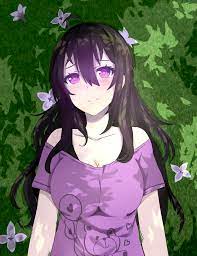 Cute Anime Girl Black Hair Purple Eyes Anime Wallpapers At first it was strange and unusual to see blue, pink, or green hair! cute anime girl black hair purple eyes