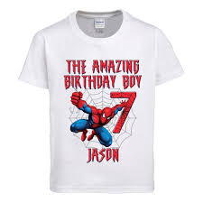 Spiderman Birthday Shirt Spiderman Custom T Shirt Etsy