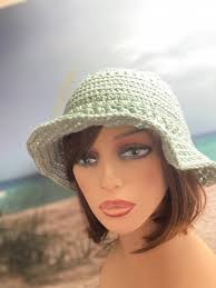Summer Cotton Crocheted Bucket Hat.