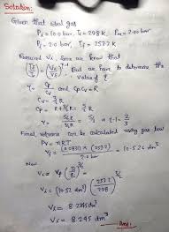 Oneclass One Mole Of An Ideal Gas Initially At 10 00 Bar And 298 0k Is Allowed To Expand Against A C