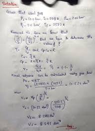 Lastly, this video may help introduce you to the ideal gas law. Oneclass One Mole Of An Ideal Gas Initially At 10 00 Bar And 298 0k Is Allowed To Expand Against A C