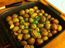 Karl S Rosemary Roasted Marble Potatoes And Whole Garlic Potato Recipes Side Dishes Roasted Potato Recipes Cooking Recipes