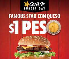 Como cada 28 de mayo, distintos establecimientos dedicados a la venta de hamburguesas celebran el día internacional de este producto, con el fin de dar promoción a este alimento que los ha puesto en el mapa gastronómico, carl's jr es uno de ellos, por lo que el día de hoy se llevará a cabo la venta de algunas de sus famous a tan solo un peso, comprando una más, por lo que se. Carls Jr A 1 Peso Whopper 2x1 Y Otras Promos Con Las Que Las Marcas Buscan Ganar En El Dia De La Hamburguesa