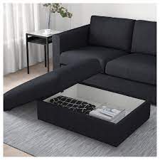 ikea vimle tallmyra black gray ottoman with storage pouf rangement idees pour la maison pouf en tissu